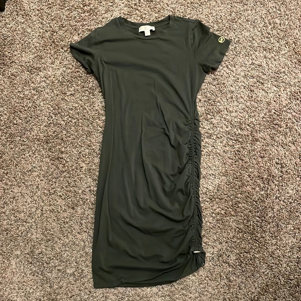 Dark Green Michael Kora Tight T-Shirt Dress